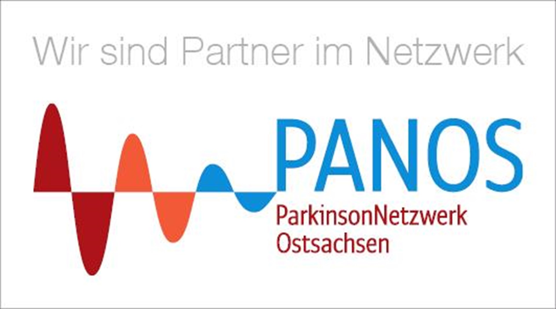 Text und Logo mit dem Inhalt: Wir sind Partner im Netzwerk PANOS, dem Parkinson-Netzwerk Ostsachsen.